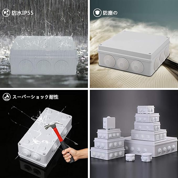 LeMotech Junction Box, ABS Plastic IP55 Water Resistant and Dustproof, Universal Electrical Enclosure, Outdoor and Indoor Project Box D3.1 x H2.4 inch (D80 x H60 mm) - Image 6