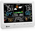 Weather Station Indoor Outdoor Thermometer Wireless, Home Atomic Clock with Large Constant Display, Inside Outside Temperature Humidity Monitor, Dew Heat Point, Barometer White by UUNNI