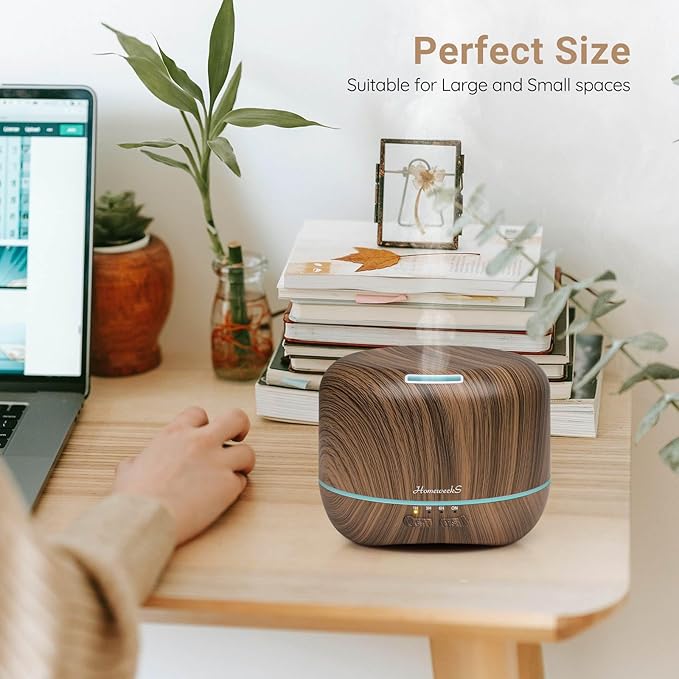Aromatherapy Essential Oil Diffuser for Room: Air Humidifier Aroma Scent Cool Mist Diffuser Colorful Lights Wood Cute Small Large Waterless Auto Off Ultrasonic Diffusers for Home Bedroom (300ml) - Image 7