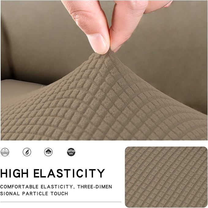 Easy-Going Stretch Loveseat Cushion Cover Sofa Cushion Furniture Protector Sofa Seat Sofa Slipcover Sofa Cover Soft Flexibility with Elastic Bottom(Loveseat Cushion, Natural) - Image 3