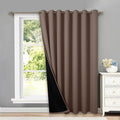 NICETOWN Room Warming Thermal Insulated 100% Blackout Long Curtain, Grommet Slider Curtain Panel with Black Lining, Full Light Blocking Patio Door Panel (Cappuccino, 1 PC, 100 inches x 95 inches) by NICETOWN