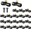 Brass & Black Misting Nozzles Kit - 20pcs Mister Nozzles & Tees with 2pcs Plugs for 1/4" Tubing and Outdoor Patio System by wexecon