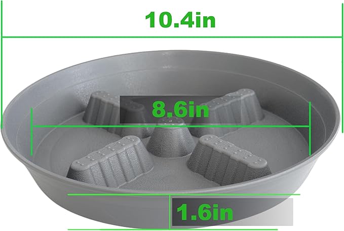 4 Pack Plant Saucer 10 inch, 8 12 14 17 inch, Plant Stand Plastic Plant Saucers for Indoors Outdoor, Heavy Duty Flower Plant Risers for Inside Pots, Pot Saucers for Plants, Grow Bags Saucers - Image 3