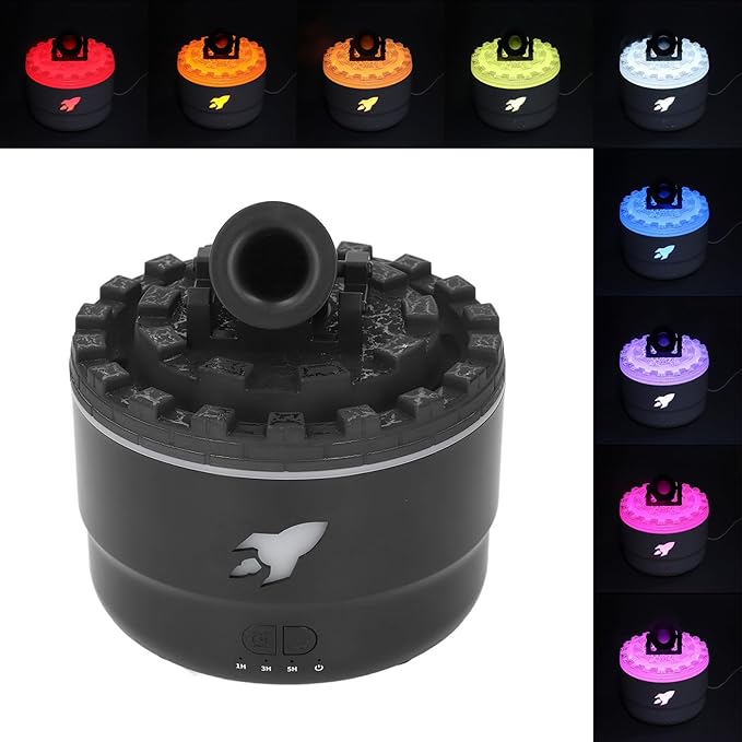 Essential Oil Diffuser Humidifier, Quiet 200ml Cool Mist Humidifier Aromatherapy with 7 Colors Light for Bedroom Office, Ideal for Children's Rooms, No Filter Replacement (Black) - Image 3