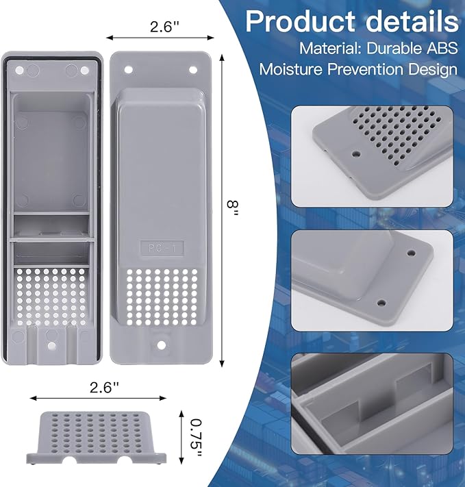Shipping Container Air Vent Kit Heavy Duty Shipping Container Accessories Cross Flow Ventilation Kit Reduce Heat Humidity Pressure Condensation Add Air Flow for Cargo (8 Pack Grey) - Image 2