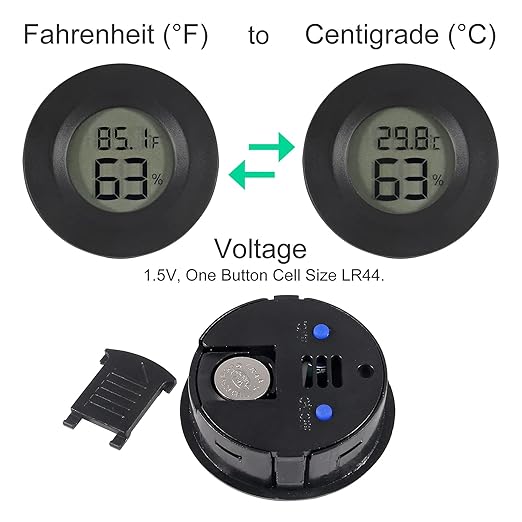 6-Pack Mini Hygrometer Thermometer Digital LCD Monitor Indoor/Outdoor Humidity Meter Gauge Temperature for Humidors Home Greenhouse Babyroom Reptile Incubator - Image 3
