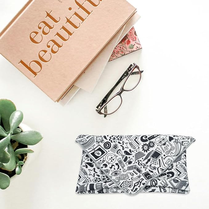 15 in Camera Wrap with Pouch,Lens Protective Wrap,Anti-scratch Anti-dust, Flexible Wrapper Camera Travel Accessories for DSLR Mirrorless Camera Lens(Graffiti), 11.8, Black-White - Image 6