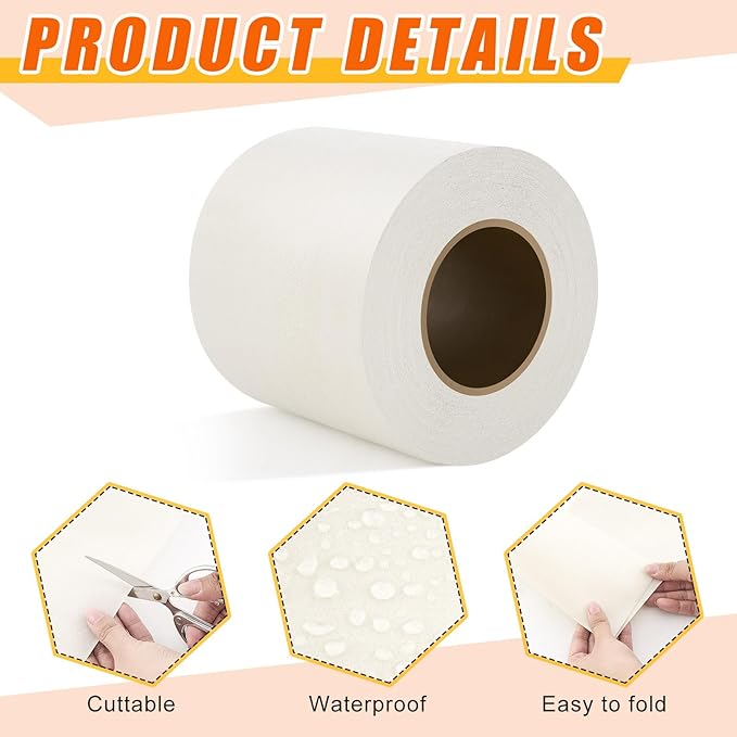 6 Inch x 100 ft Waterproofing Membrane Fabric Roll DIY Shower Waterproofing Anti Fracture and Reinforcing Uncoupling Waterproof Membrane for Shower Wall Tile Floor Bathroom Floor Sauna Room - Image 3
