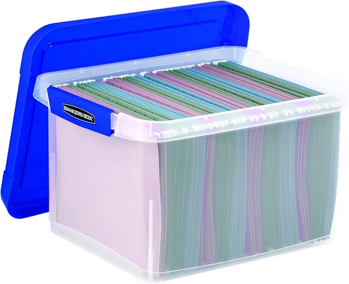Bankers Box Heavy Duty Plastic File Box with Hanging Rails, Letter/Legal, 1 Pack (0086205) - Image 6