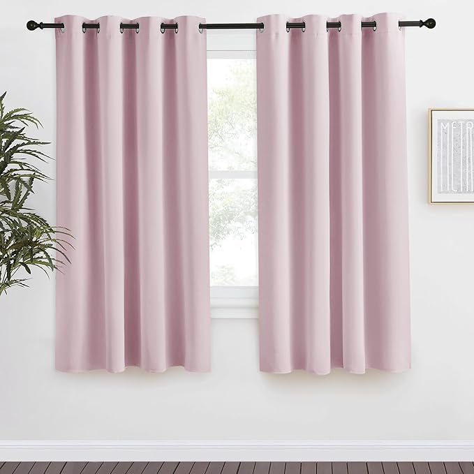 NICETOWN Blackout Curtain 68 inch Long, 55 inches Width, 1 Panel, Baby Pink, Thermal Insulated Window Treatment with Grommet Room Darkening Thermal Insulated Panel for Bedroom/Living Room by NICETOWN