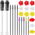 38 Pcs 3 Size Hummingbird Feeder Cleaning Brush Mini Nylon Tube Brush with 16 Flowers Bird Replacement Parts Double Headed Brushes for Bottle Feeding Holes Replacement(Black) by Perthlin