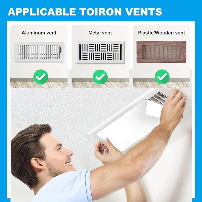 6-Pack Clear PVC Vent Covers 8" x 15.5" - Fits All Materials (Plastic/Wood/Metal/Tile) - Non-Magnetic Floor/Wall/Ceiling Covers with Strong PET Adhesive Backing for RV/Home/Office - Image 2