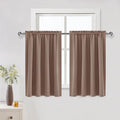 DWCN Blackout Curtains for Living Room Thermal Insulated, Energy Saving & Noise Reducing Bedroom Curtains, Khaki, W 52x L 36 Inch, Set of 2 Rod Pocket Curtain Panels by DWCN