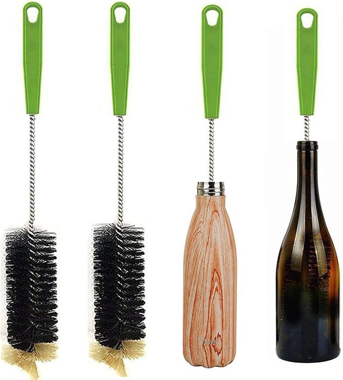 Long Bottle Brush, 17 in Bendable Cleaner Brushes for Cleaning Neck Beer Bottles, Wine, Baby Bottles, Water Bottles, Tumblers, Flask, Bird Feeder, Vase and Brewing Supplies black/2Pack - Image 2