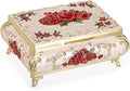 Hipiwe Metal Decorative Jewelry Box Vintage Treasure Chest Case Ornate Trinket Organizer Earrings Necklace Bracelet Storage Box Ring Holder Keepsake Box for Women by Hipiwe