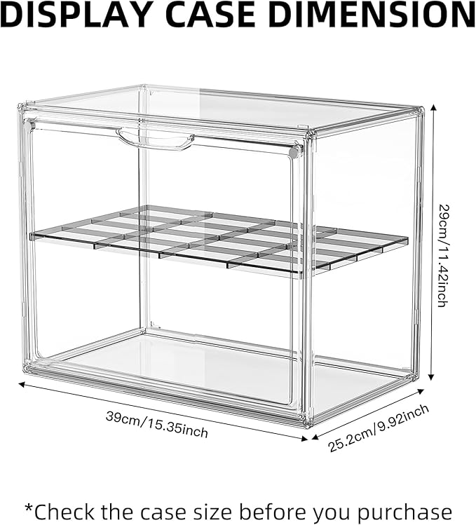 Large Acrylic Display Case for Collectibles, Stackable Hobby Blind Box Figurine Display Case with Compartment Divider for Figures, Cosmetic, Purse, Handbag, Medicine, 1 Pack - Image 5