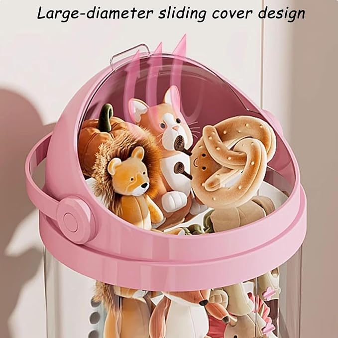 2025 New Cilindro Transparente Para Peluches with Lights, Stuffed Animal Storage Tube, Rotating Toy Storage Tower, Tall Stuffed Animal Storage Tower (Green-with light, 25.6in) - Image 4