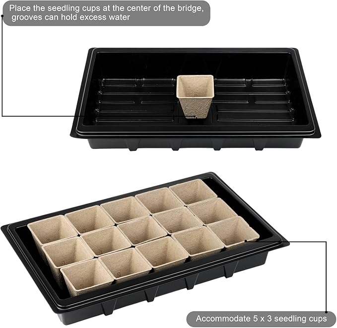 Aodaer 193 Pack Seed Starter Kit Including Seed Starter Tray Peat Pots for Seedlings with Plant Labels, Tool, Plastic Growing Trays Germination Tray Paper Seedling Cups for Indoor Outdoor Garden - Image 4