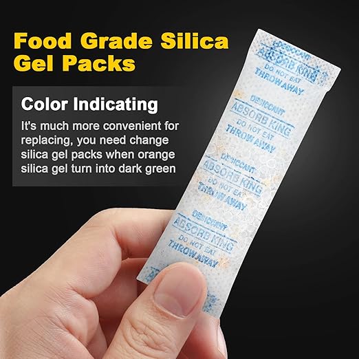 Moisture Absorbers – 250 Packs 5 Gram Silica Gel Packs Food Grade Desiccant Packs, Premium Desiccant Packets for Storage, Color Indicating Silica Gel for Spices, Jewelry, Shoes, Electronics, Tool Box - Image 3