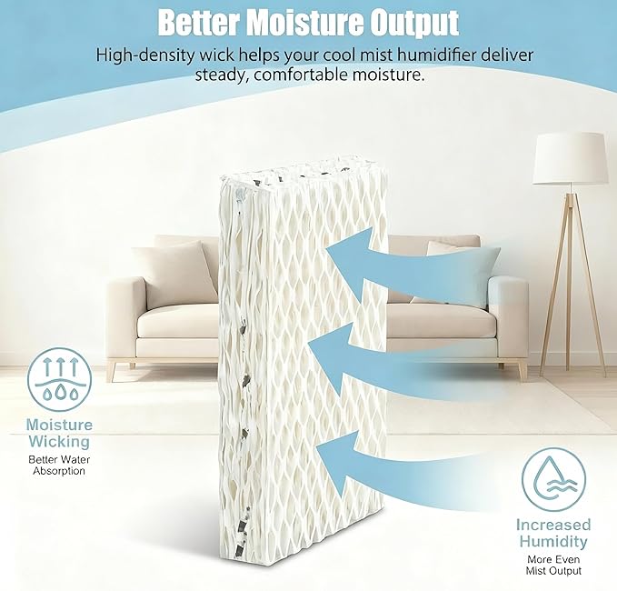 WF813 Humidifier Filter Replacement, High-Density Wick Filters Compatible with Equate EQWF813, Relion RCM832/RCM-832N, ProCare PCWF813, EQ-2119-UL, PCCM-832N Cool Mist Humidifiers (3-Pack) - Image 5