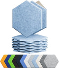 12 Pack Acoustic Panels Self Adhesive Sound Proof Foam, High Density Sound Acoustic Foam Panel, 12X10.23X0.4 Inch Hexagon Wall Panels in Home,Office,Reccording Room,Studio(Light Sky Blue) by Amantech