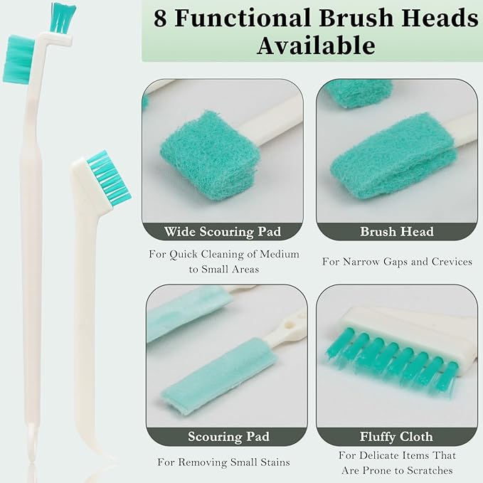 8-Piece Small Cleaning Brush Set for Tight Spaces, Mini Crevice Brushes for Household Use, Ideal for Humidifiers, Cup and Toasters - Image 4