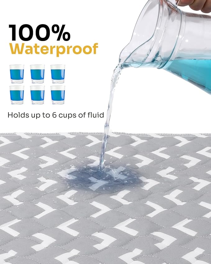Non-Slip Bed Pads for Incontinence Washable (34" x 36"|4 Pack), Waterproof Bed Pads, Bed Wetting Pads for Bed, Sofa, Floor, Resuable Underpads for Adults, Seniors, Pet - Image 4