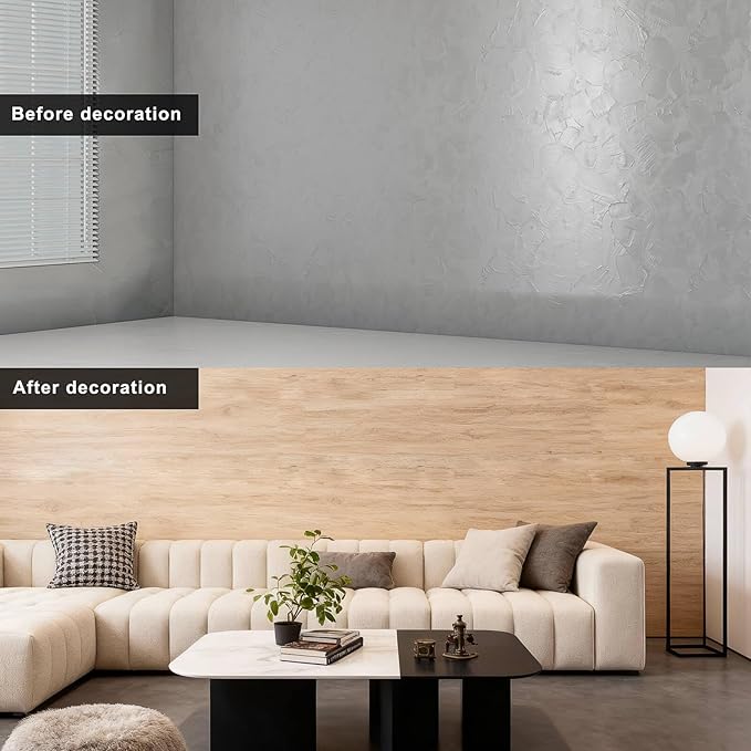 3D Wall Panels Peel and Stick – 23.82"x110" PVC Faux Travertine Texture, Self Adhesive Waterproof Wall Covering, DIY Accent Wall, Sofa Background Backsplash & Modern Home Decor, Covers 18 sq.ft - Image 3