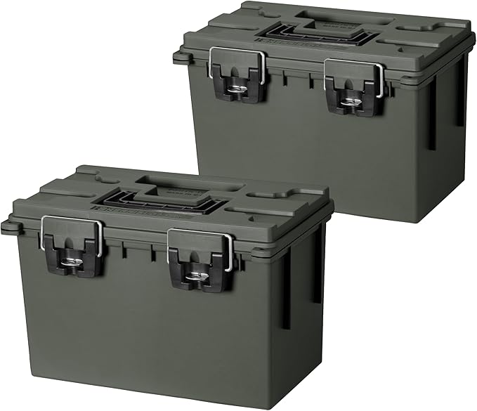 Sheffield 12774 XL Storage Bins With Lids, 2-Pack Stackable Storage Bins, Made in USA, Lockable and Water-Resistant Containers with Lids, Plastic Containers for Home, Classroom, and Dorm by Sheffield