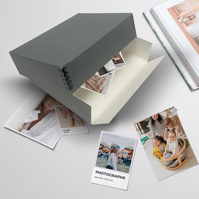 Lineco Archival Museum Storage Box with Removable Lid and Drop Front Design, 8.5 x 11 x 3 Inch. Preserve Longevity, Store Photos, Documents, Cards, Magazines, Prints, DIY. Gray - Image 7