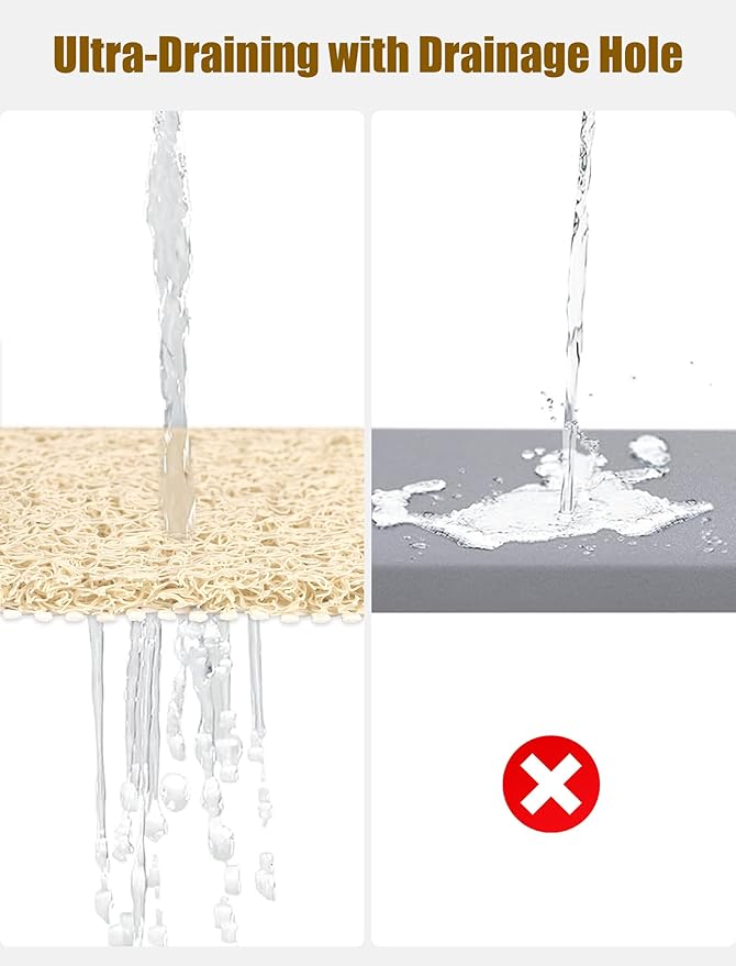 Extra Large Shower Mat, Yonala 31.5 x 47.2 Inch Non Slip Shower Mats for Inside Shower/Bathroom, Soft PVC Loofah Shower Floor Mat, Quick Drying, Easy Clean - Image 5