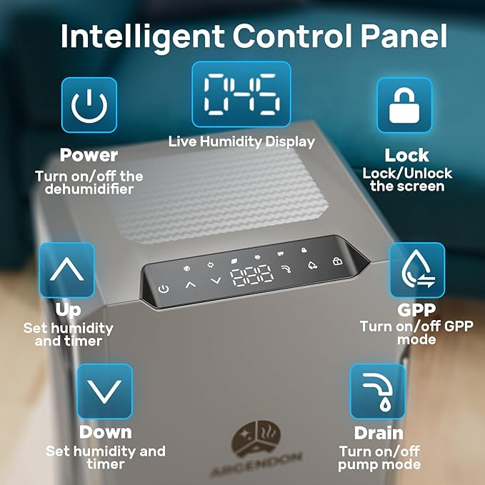ARGENDON 120 PPD Dehumidifier for Basement, Commercial Dehumidifier with Pump and Drain Hose - High-Capacity Moisture and Humidity Control for Homes, Industrial Use, and Large Space, Sandidry Pro 55C - Image 8