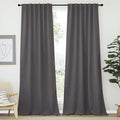 NICETOWN Blackout Curtains Shades Window Drapes - (Grey Color) W52 x L90, Double Panels, Blackout Draperies Window Treatment for Living Room by NICETOWN