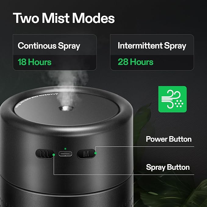 VIVOSUN AeroStream U075 USB Humidifier, 750ml Cool Mist Mini Humidifier with 2 Mist Modes, Auto Shut-Off, Smart Remote Control with VGrow, Designed for Small Grow Tents/VGrow - Image 3