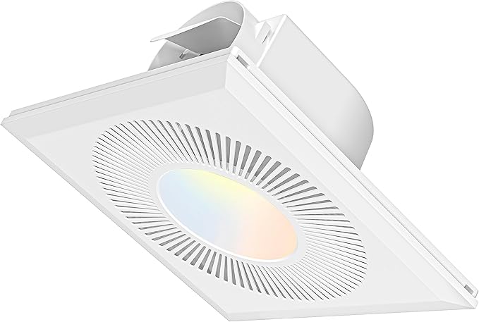 Bathroom Exhaust Fan with Light: 165CFM Shower Bathroom Vent Fan with 11.8IN 15w Led Light Combo Quiet 1.2 Sones Bath Ceiling vent with Adjustable Led Light 3000k/4000k/6500k For Home Bath by FWASTT