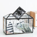 Wedding Card Box with Slot, 12.6'' Large Glass Card Boxes for Reception, Black Geometric Holder, Clear Decorative Storage Box with Lock for Baby Shower, Birthday Party, Christmas by Unknown