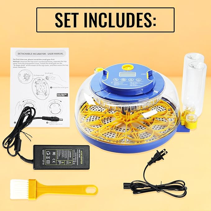 Incubators for Hatching Eggs, 18 Egg Incubator with Automatic Egg Turning and Humidity Control, Detachable Egg Incubator for Hatching Eggs, Chicken, Pigeon, Ducks, Quail, Goose, Parrot Incubator Farm - Image 6