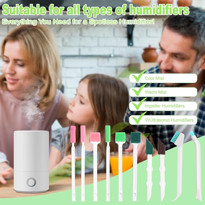 Humidifier Cleaner Brush Set 14Pcs,Small Cleaning Brush Tight Spaces for for Humidifiers, Keyboards, Tiles, Bottles and Tight Spaces,Household Cleaning Tools kit. - Image 3