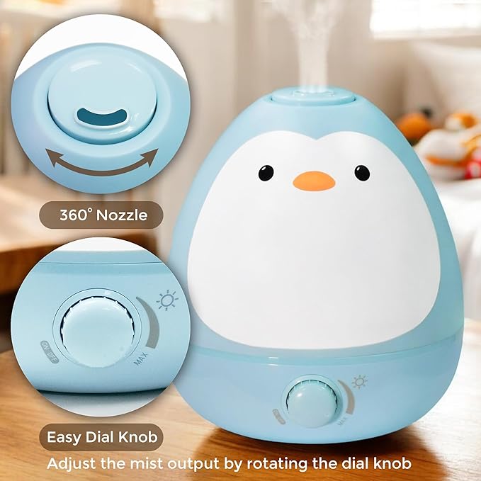 Earnest Living Baby 3-in-1 Cool Mist Humidifier with Essential Oil Diffuser + Nightlight, BPA Free Phenol Free Humidifier for Kids Bedroom, Nursery + Large Rooms, Whisper-Quiet, Auto Shut Off - Image 5