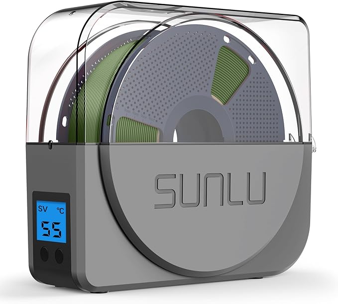SUNLU Official Filament Dryer S1 Plus, Built-in Circulation Fan, Filament Dryer Box Storage Box for 3D Printer Filament 1.75 2.85 3.00, S1 Plus Grey by SUNLU