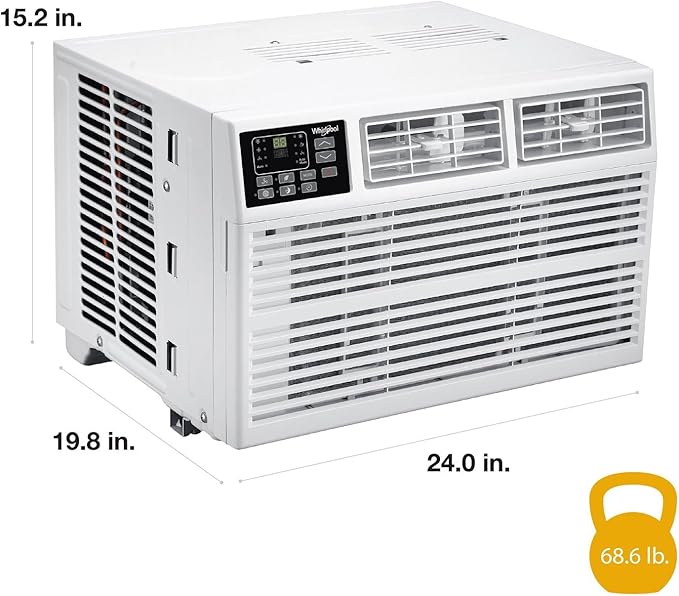 Whirlpool 8,000 BTU Window Air Conditioner with Supplemental Heat, Window Mounted AC Unit with Heater for Apartment, Living Room, Bedroom, Rooms up to 350 Square Feet - Image 4