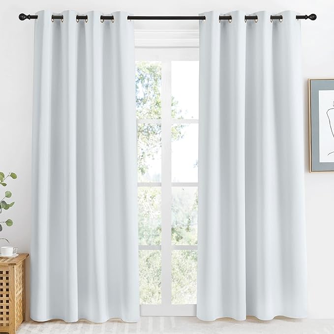 NICETOWN Room Darkening Window Curtain Panel, 55x86 inches, 1 Pack, Cloud Grey Color, Solid Thermal Insulated Blind Privacy Drape for Bedroom by NICETOWN
