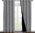 NICETOWN Full Shade Curtain Panels, Pair of Energy Smart & Noise Blocking Out Blackout Drapes for Dining Room Window, Thermal Insulated Guest Room Lined Window Dressing(Silver Grey, 55 x 86 inch) by NICETOWN