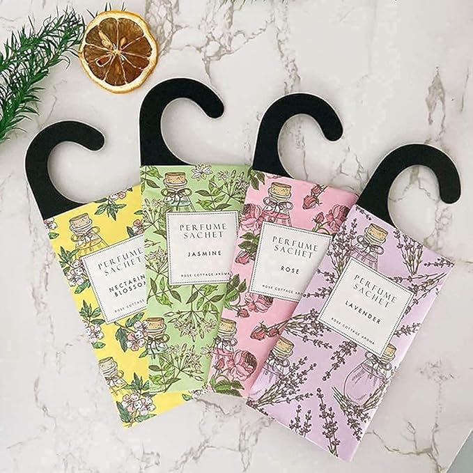 Rose Cottage Large 12 Packs Closet Deodorizer Freshener Closet Air Freshener Home Scented Sachets Room Freshener Scents Air Freshener Closet Odor Eliminator 4 Scents Floral - Image 7