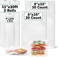 Avid Armor Vacuum Sealer Bags & Rolls – Heavy Duty, BPA-Free, Pre-Cut & Custom-Sized for Food Storage, Meal Prep & Sous Vide – 20 Pint, 30 Quart, 2 Rolls (11"x20ft), 1 Roll (8"x20ft) by AvidArmor