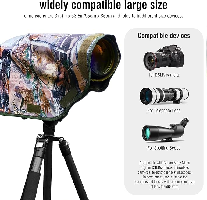 Camera Rain Cover with Openable Viewing Window & Strap Mountable Design,Waterproof Camera Raincoat Sleeve Protector (M) - Image 6