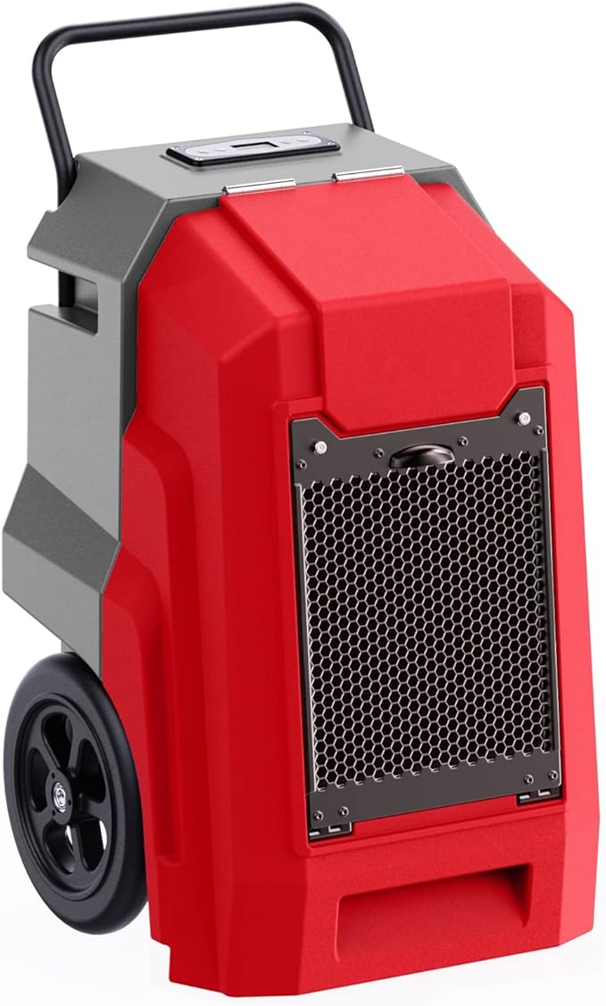MOUNTO 180Pints Commercial Dehumidifier with Pump and Drain Hose, LGR Portable Dehumidifier with wheels for Home, Basements, Garages, and Job Sites. (Red) by MOUNTO