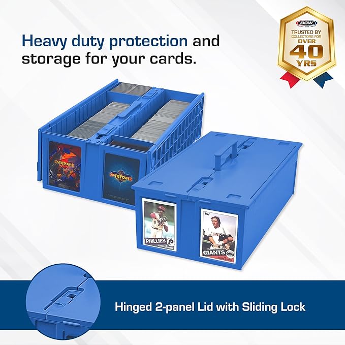 BCW Collectible Card Bin – (Single, Blue) | Holds up to 1600 Cards | Plastic Storage Box for Pokémon, MTG & Sports Cards - Image 2