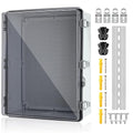 Waterproof Electrical Junction Box Outdoor, IP67 ABS Plastic Weatherproof Electrical Enclosure with Aluminum DIN Rail, Mounting Platem for WiFi Project, Clear (20.1''×16.1''×7.9'') by TOTUFY