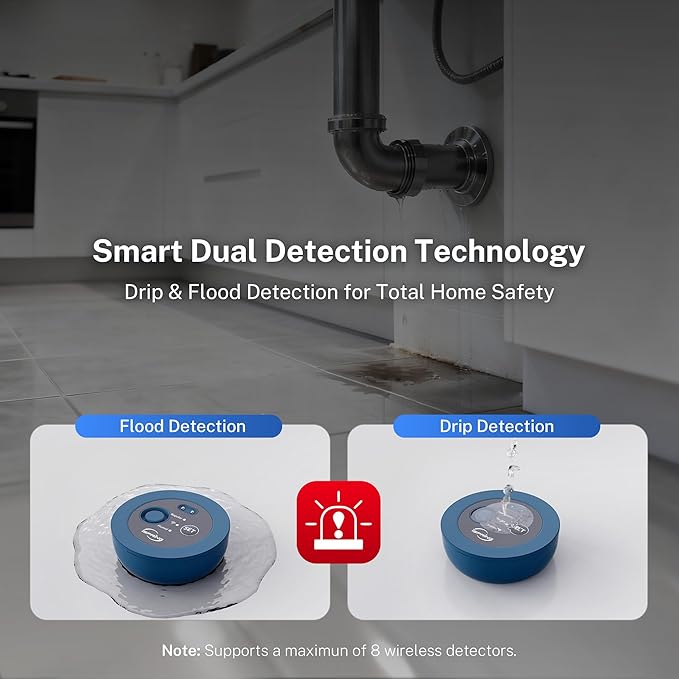 iSpring ASLS43WL Wireless Leak Sensor for LS43WL Smart Leak Shut-Off System, Water Leak Detector with Regular & Humid Detection Modes, Smart Home Protection - Image 2
